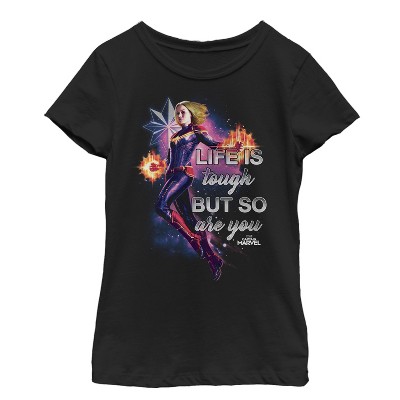 Girl's Marvel Captain Marvel Tough Inspiration T-Shirt