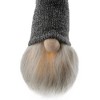 Northlight 8" Lighted Metallic Gray Knit Gnome Head Christmas Ornament - 4 of 4