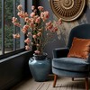 LuxenHome Ocean Blue Ceramic Vase with Handles, 15.75" Tall Amphora Pot for Rustic or Coastal Decor - 4 of 4