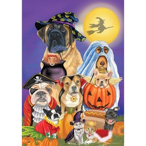 Briarwood Lane Trick or Treat Dogs Halloween House Flag Cats Jack o'Lantern 28" x 40" - 1 of 3