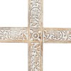 Mango Wood Biblical Carved Cross Wall Decor Brown - Olivia & May - 2 of 4