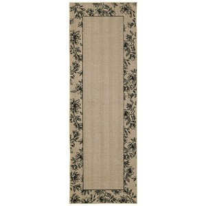 Modern Bordered Non Slip Living Room Rugs, Washable Ultra Thin Low Pile Bedroom Carpet, Indoor Contempory Floor Cover for Dining Room - 1 of 4