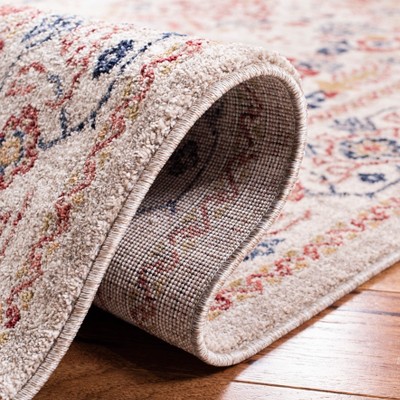 Charleston Heirloom-Style 59" Round Beige Synthetic Area Rug