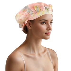 Unique Bargains Women's Faux Silk Floral Hair Bonnet - 1 of 4