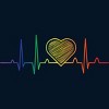 Adult Design By Humans Rainbow Pride Heartbeat Love For All By Avocato Tank Top - 2 of 2