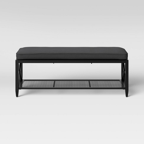 Fairmont Metal Padded Entryway Bench Black Threshold Target