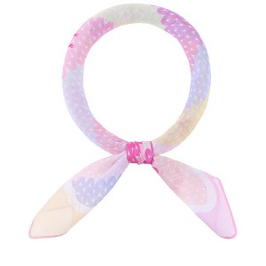 INSPIRE CHIC Women's Rainbow Bowknot Printed Small Square Blended Cotton Scarves 1Pc - 1 of 4