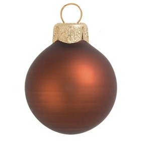 Northlight 8ct Chocolate Brown Matte Finish Glass Christmas Ball Ornaments 3.25" (80mm) - 1 of 1