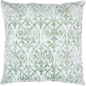 Life Styles Faded Damask Oversize Square Throw Pillow Sage - Nourison, Green