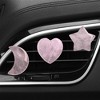 Anna-Kaci Rose Quartz Car Vent Clip Set with Heart, Star, and Moon Shapes - Pink - 4 of 4