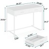 Resenkos Computer Desk, Office Desk, Study Desk,39" Computer Desk with Drawers, Modern Writing Desk Study Desk,White - 3 of 4