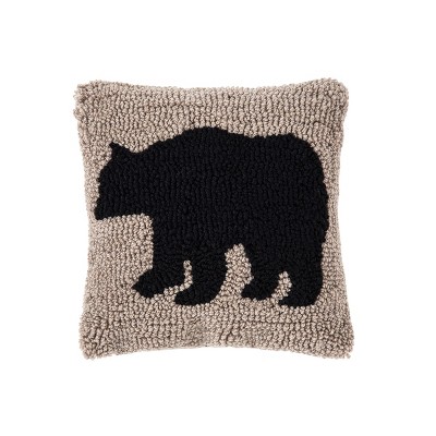 C&F Home 8" x 8" Bear Hooked Petite Throw Pillow