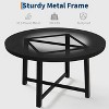 Round Dining Table for 4-47" Wood Circle Dinner Table with Metal Frame, Farmhouse Kitchen Dining Room Furniture for Home - 2 of 4