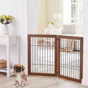 unipaws Wood and wire Pet Playpen with 4 Support feet - 1 of 4