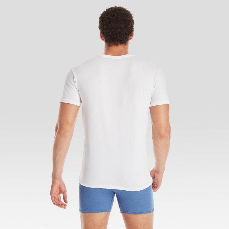 Hanes Premium Men's Short Sleeve Crewneck T-Shirt 5pk - White, 3 of 5