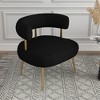 SEYNAR Modern Glam Upholstered Comfy Open-Back Accent Vanity chair with Golden Legs,Black,27.16''W*25.19''D*27.55''H - 2 of 4