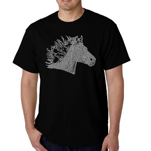 LA Pop Art Men's Word Art T-shirt - Horse Mane - 1 of 4