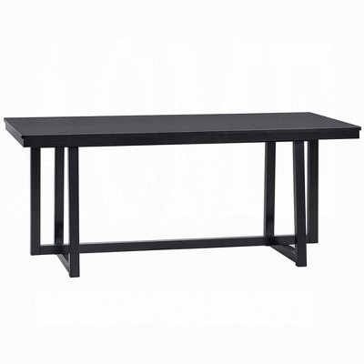 Royal Hampton Dining Table, 71 Inch Rectangular Top, Trestle Legs, Modern Black