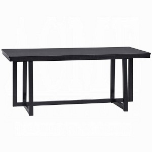 Royal Hampton Dining Table, 71 Inch Rectangular Top, Trestle Legs, Modern Black - 1 of 4