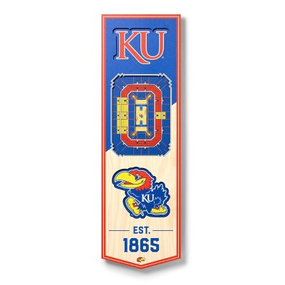 NCAA Kansas Jayhawks 6"x19" 3-D Stadium Wall Sign