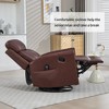 KWPZQEB 360 Degree Swivel Chair, Leather Manual Recliner Chair, Glider Rocker Recliner with Heat & Massage, Barrel Chair for Living Room - 2 of 4