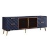 JUJABU 59.9" Modern Geometric TV Console with Tempered Glass Doors, 4-Drawer Storage & Adjustable Metal Legs - 2 of 4