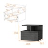 TIRAMISUBEST Floating Nightstand with Two Shelves, Warm-Toned Bedroom Storage - 3 of 4