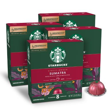 Starbucks by Nespresso Vertuo Line Single-Origin Sumatra Dark Roast Coffee - 13.4oz/32ct