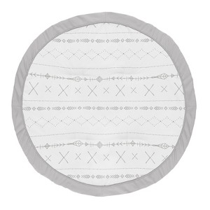 Sweet Jojo Designs Boy or Girl Gender Neutral Unisex Baby Tummy Time Playmat Woodland Friends Grey and White - 1 of 4