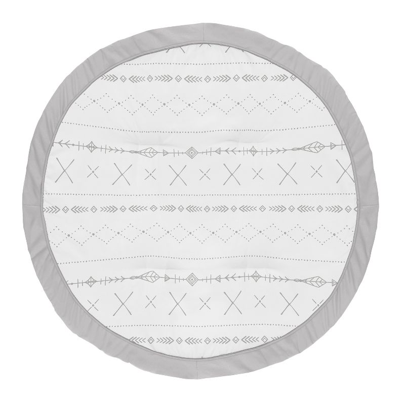 Sweet Jojo Designs Boy or Girl Gender Neutral Unisex Baby Tummy Time Playmat Woodland Friends Grey and White, 1 of 6
