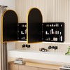 Wooakway Arch Metal Medicine Cabinet with Adjustable Shelves Recessed Wall Cabinet Wall Mounted Bathroom Storage Cabinet with Mirror Black/Gold - 3 of 4