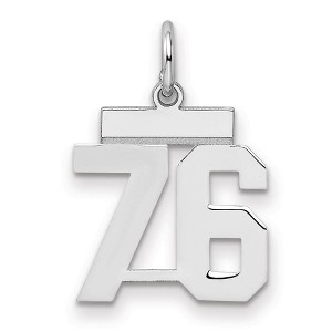 Black Bow Jewelry Sterling Silver, Athletic Collection, Small Polished Number 76 Pendant - 1 of 3
