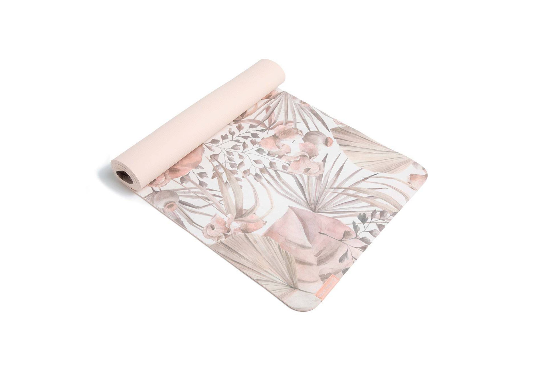 Blogilates Vegan Suede Yoga Mat Mystical Moment – White (6mm): Floral TPE Pilates Mat