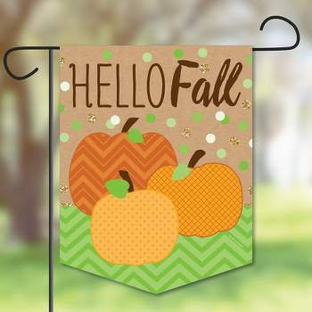 Big Dot of Happiness Pumpkin Patch - Outdoor Home Decorations - Double-Sided Fall, Halloween or Thanksgiving Party Garden Flag - 12 x 15.25 inches