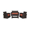 WestinTrends 4 Piece Conversation Outdoor Patio Sofa Set with Square Fire Pit Table - 3 of 4