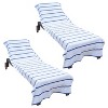 Arkwright Las Rayas Chaise Lounge Cover - (Pack of 2) 100% Cotton Terry Towel with Fitted Pocket, 30x85 - 4 of 4
