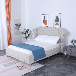 Lugang Upholstered Wingback Bed - 1 of 1