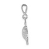 Black Bow Jewelry 14k White Gold Polished 2D Sea Turtle Pendant - 2 of 4