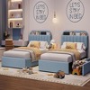 Boucle Twin Platform Bed with Bookshelf Headboard & Storage Drawers - Noise-Free Upholstered Youth Bed for Boys and Girls, No Box Spring Needed - 3 of 4