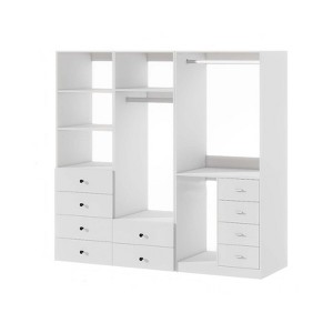 Keloyid 78.74 in. W White Tower System Modular 6 -Shelf Wood Closet System with 10 Drawers - 1 of 4