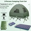 Gymax Folding Camping Tent Cots for Adults 5-In-1 Folding Tent Combo with Sunshade & Wheeled Bag Portable Elevated Tent with Air Mattress Air Pillow - 4 of 4