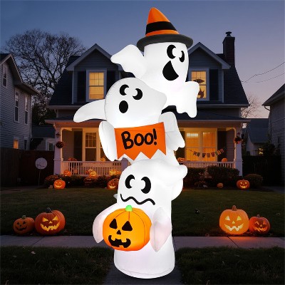 Joyfy 9FT Halloween Inflatable Outdoor Decorations, Overlap Ghost Inflatable with LEDs for Halloween Indoor Outdoor Yard Garden Lawn Party Decoration