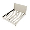 Merax Elegant Modern Cream Velvet Platform Bed with Wingback Headboard & Walnut Wooden Legs - 4 of 4