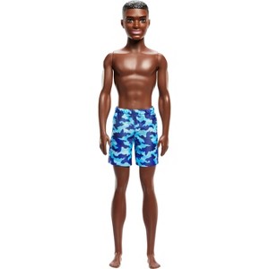 Barbie 12.7" Beach Ken Doll Brown Hair/Brown Eyes Wearing Blue Swimsuit - 1 of 4
