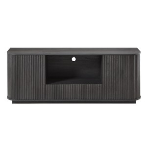 Gulches 64" Black Wavy TV Stand, Rounded Sideboard with Wooden Vertical Stripes, Multi-Functional Storage Cabinet for Living Room/Bedroom/Entryway - 1 of 4