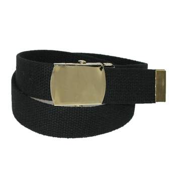 CTM Big & Tall Cotton Adjustable Belt with Brass Buckle