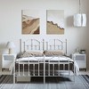 vidaXL Metal Bed Frame without Mattress with Footboard White Queen - 2 of 4