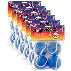 The Pencil Grip™ Chair Socks, Blue, 4 Per Pack, 6 Packs - 1 of 2