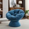 FONTOI Oversized Swivel Accent Chair, Swivel Barrel Chair, Upholstered Wingback Chair for Bedroom Living Room, Dark Blue, 33"*31.5"*37" - 4 of 4