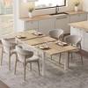 Table Set for 6-8 with Benches and Stools, 63" Large Extendable Dining Room Table Set for 4, Wooden Dining Table Set for 6, Kitchen Table Set - 4 of 4